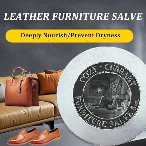 Evergloss Furniture Salve for Leather, Evergloss Leather Furniture Repair, Evergloss Furniture Salve Applicator Brush for Leather, Home Furnishing, Leather Clothing, Leather Shoes(1set,4oz)