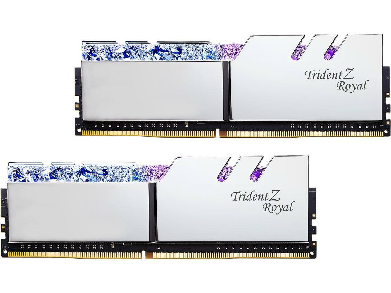 G.SKILL 32GB DDR4 Trident Z Royal Silver 3600MHz PC4-28800 CL16 1.35V Dual Channel Kit (2x16GB)
