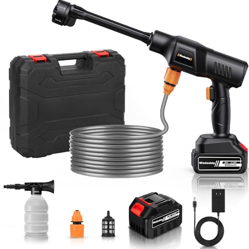 Portable Pressure Washer, 900PSI Cordless Power Washer, Portable Power Washer with 2 Batteries, 6-in-1 Nozzle, Handheld Pressure Washer for Car/Floor/Garden