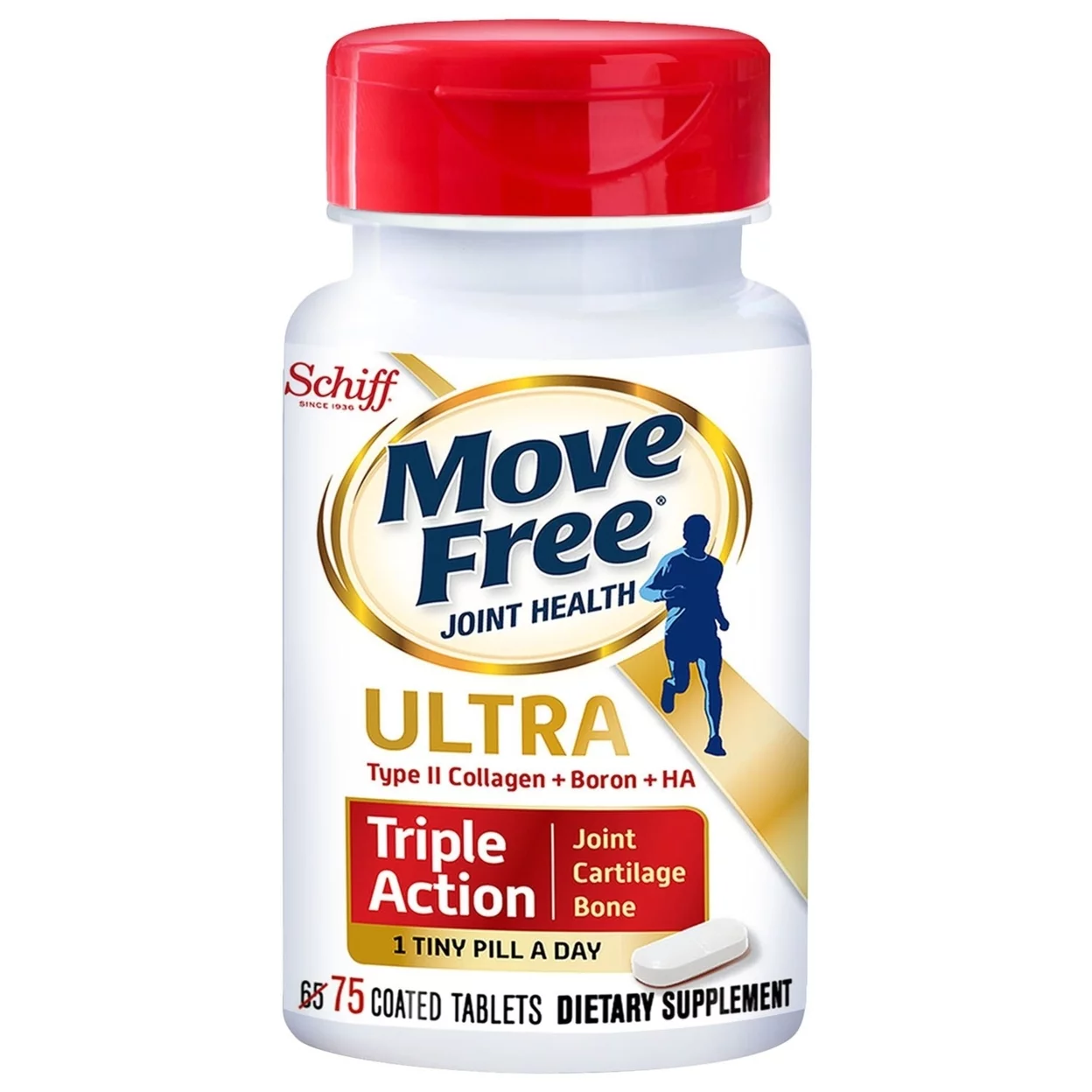 Move Free Type II Collagen, Boron & HA Ultra Triple Action Tablets, Move Free (75 Count In A Bottle) 1 ea