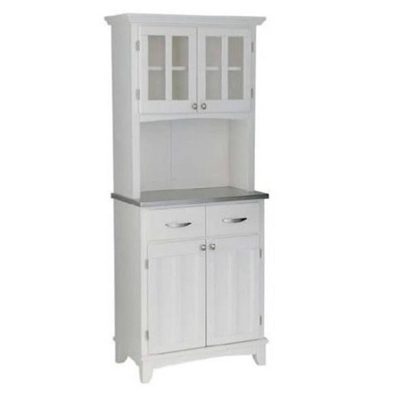 Bowery Hill Buffet with 2 Door Panel Hutch in White - BH-43944