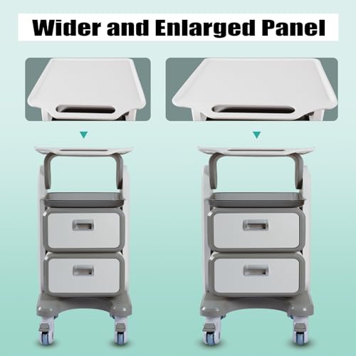 Medical Trolley Cart with Drawers, Hospital Ultrasound Cart, Rolling Bathroom Cart with Wheels and Trays, Beauty Salon Storage Cart for Estheticians, Mobile Utility Cart for Dental Clicnic, Lab
