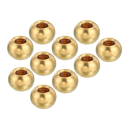 PATIKIL M3x0.5 Thread Cap Nuts Knob, 10 Pack Brass Ball Lamp Decoration Screw Caps Nut Cover Nut for Furniture Lighting