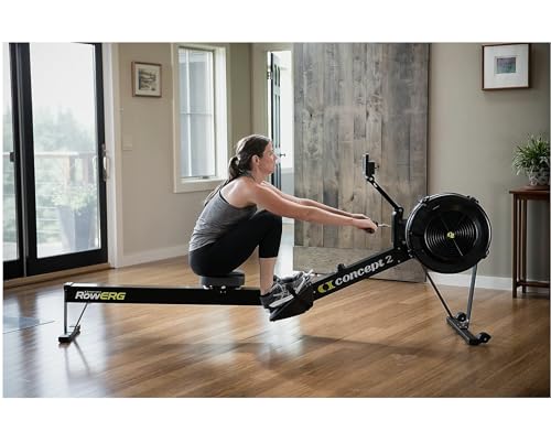 Concept2 RowErg Model D Indoor Rowing Machine with PM5 Monitor, Device Holder, Adjustable Air Resistance, Easy Storage