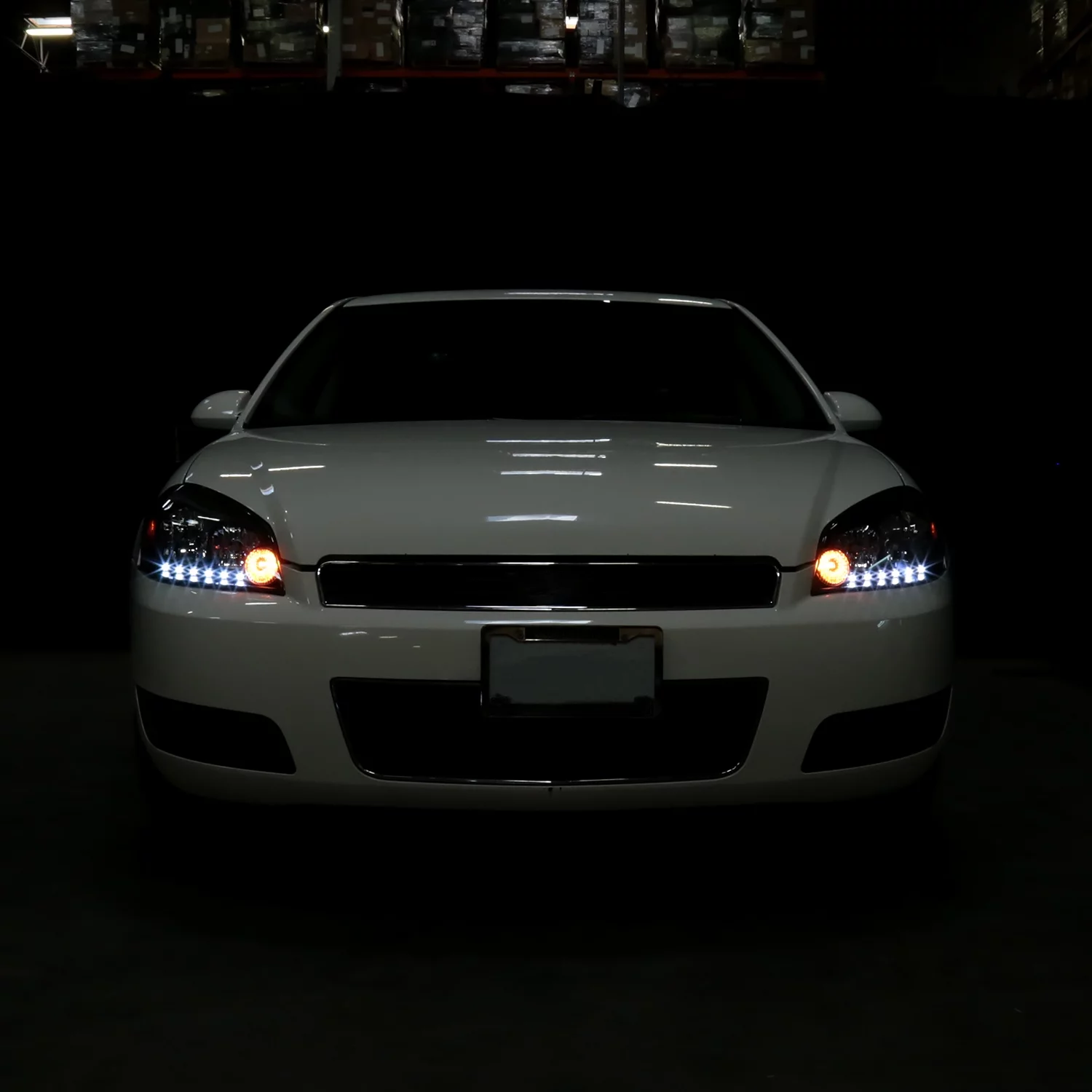 Spec-D Tuning Black Clear SMD Led Headlights Compatible with Chevy Chevrolet Impala 2006-2013, 2006-2007 Monte Carlo, 2014-2016 Impala Limited, L+R Pair Head Light Lamp Assembly