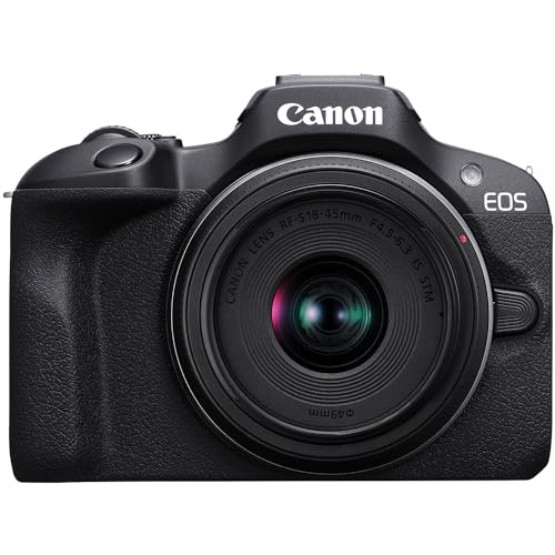 Canon EOS R100 Mirrorless Camera RF-S 18-45mm f/4.5-6.3 is STM Lens Kit Shoulder Bag, Black