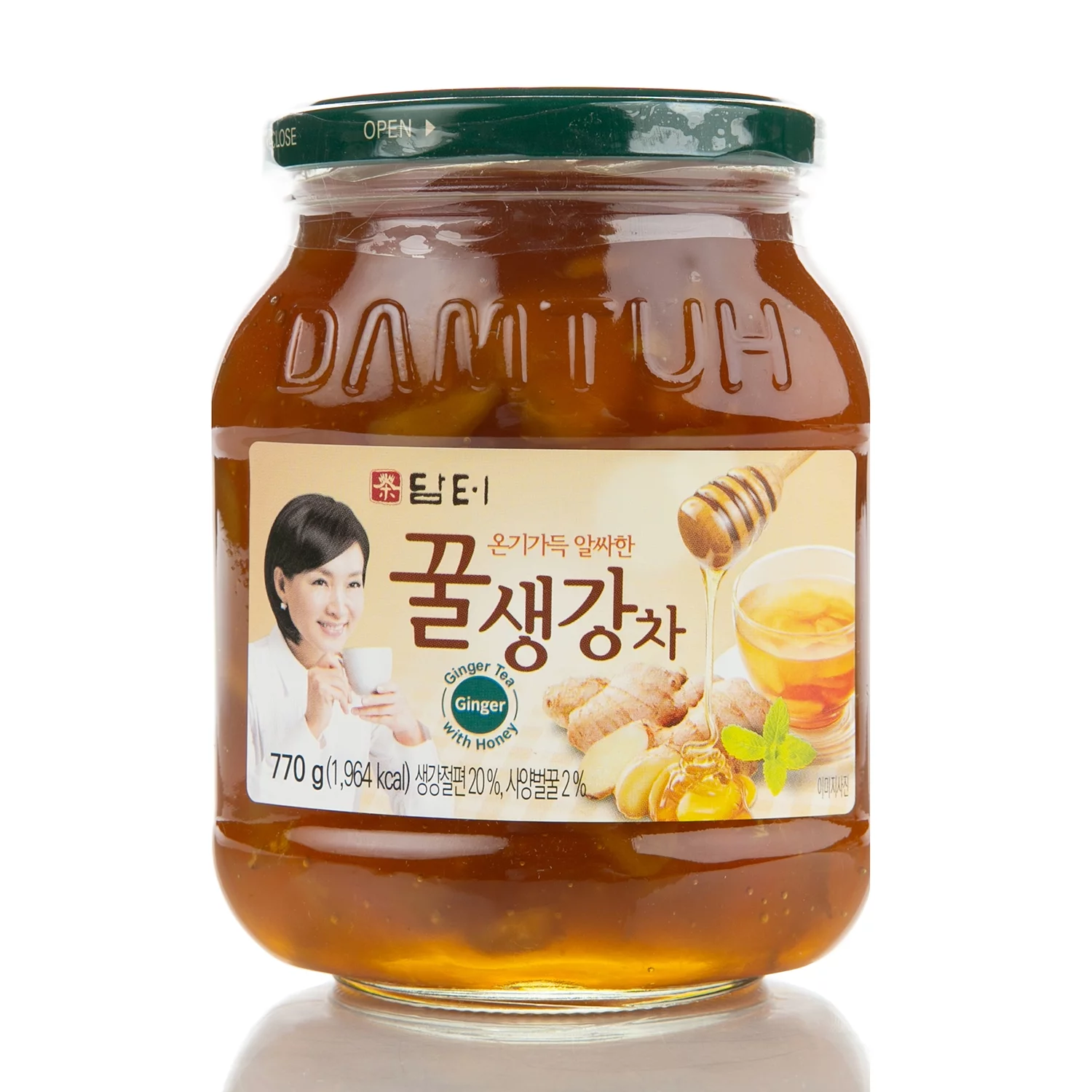 Damtuh Korean Honey Ginger Tea, Ginger with Honey, Ginger Marmalade, Ginger Sauce for Salad, Ginger Spread, Honey Ginger Jam, 27.16 Oz 770g x 2 Bottles