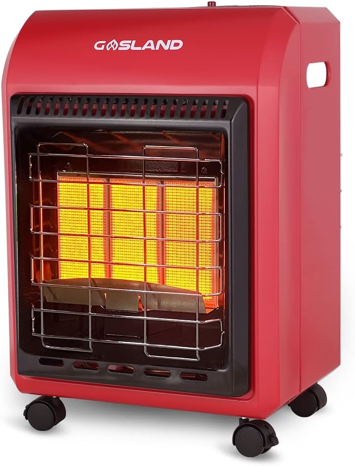 Gasland MHA18R Propane Radiant heater, 18,000 BTU Warm Area up to 450 sq. ft, Portable LP Gas Heater for Garages, Workshops and Construction Sites, Ultra Quiet Propane Heater with LP Regulator Hose (Red)