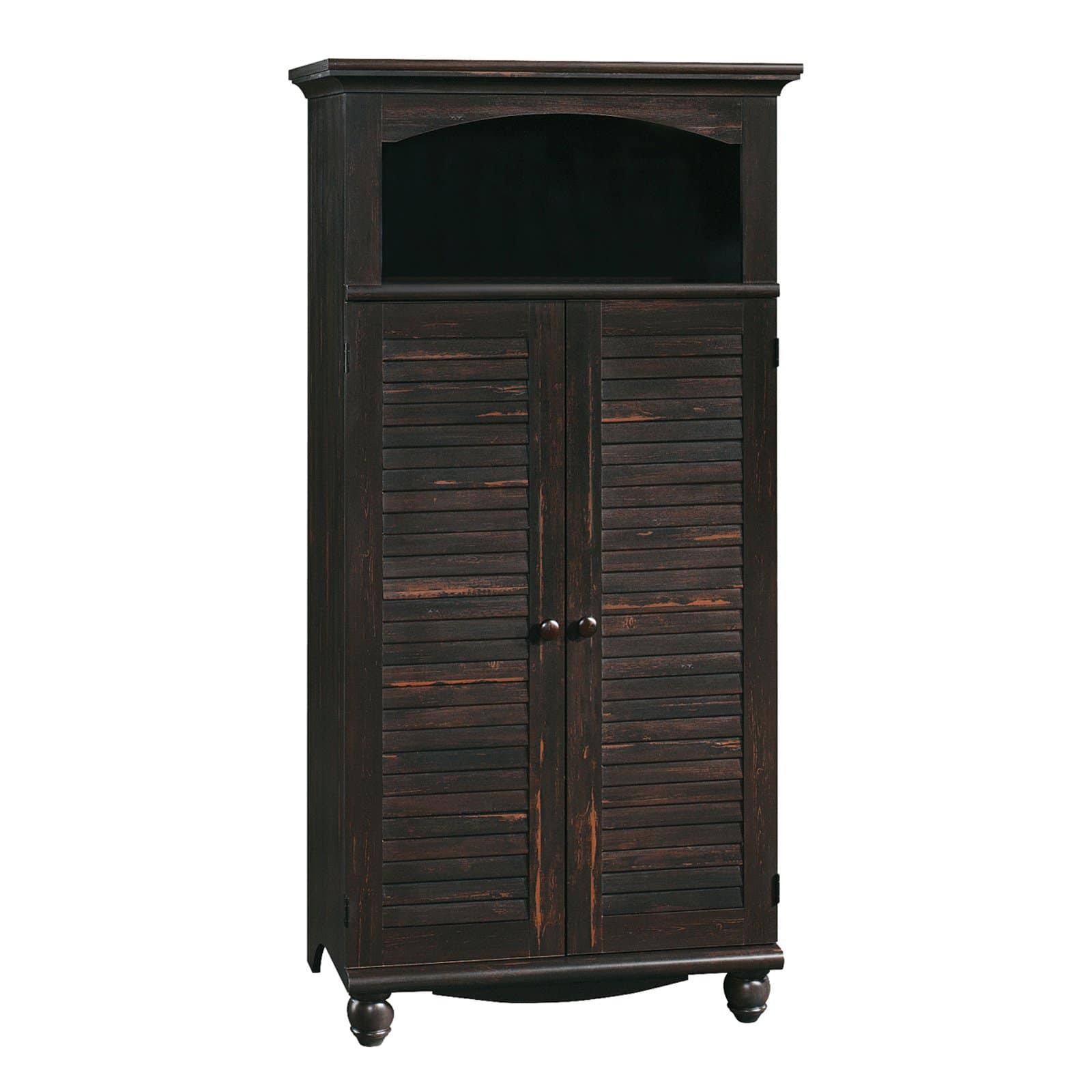 Sauder Harbor View Computer Armoire Antiqued Paint