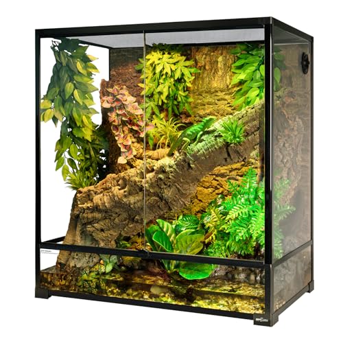 REPTI ZOO 100 Gallon Extra Tall Large Reptile Tank, 36x18x36 Vertical Reptile Terrarium with Mesh for Chameleon Arboreal Lizard Frog, Water-Land Turtle Tortoise Aqua Tank with Drainage Pipe
