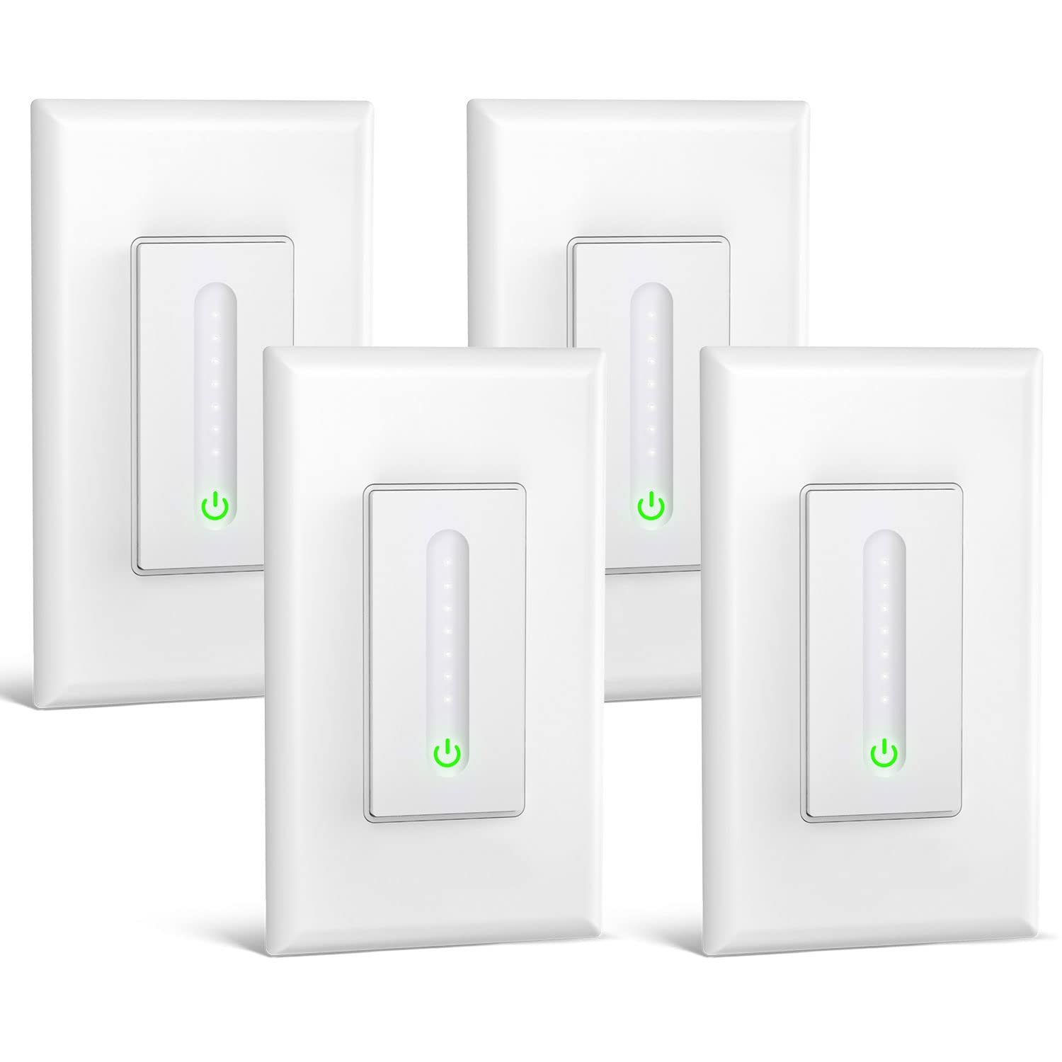 Smart Dimmer Switch, WiFi Smart Light Switch Work with Alexa and Google Home, Neutral Wire Needed，Remote Control,Single-Pole， No Hub Required, Etl and Fcc Listed (SW2-4pack) Pack of 2
