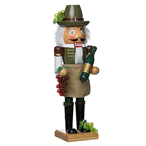 Kurt S. Adler Kurt Adler 15-Inch Wooden Wine Grower Nutcracker, Brown