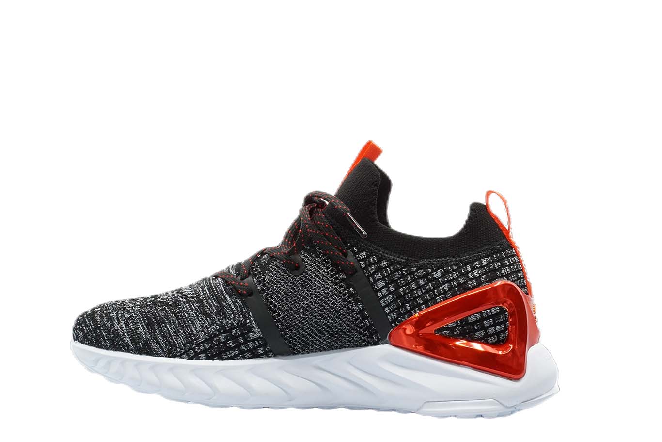 [E92577] Mens Peak Taichi 1.0 Plus Black Melange Grey Running Shoes - 7