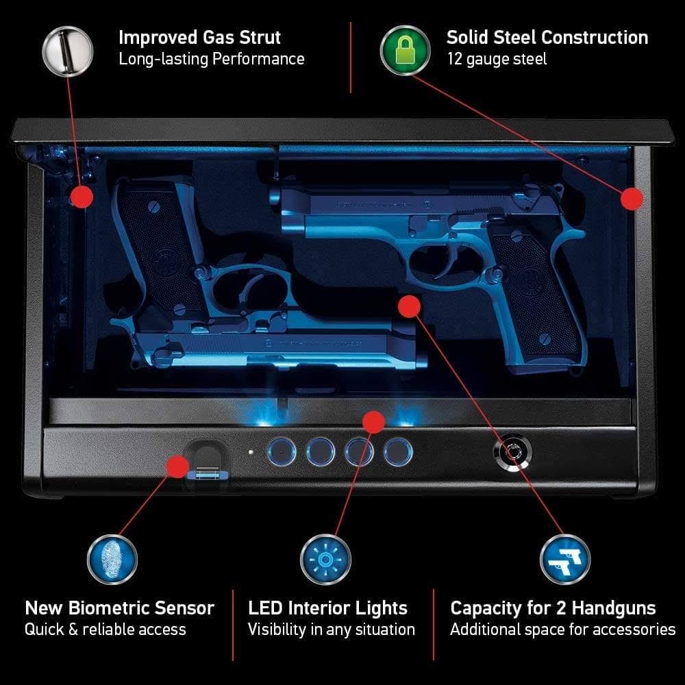 Sentrysafe QAP2BLX XL Quick Access Biometric Pistol Safe
