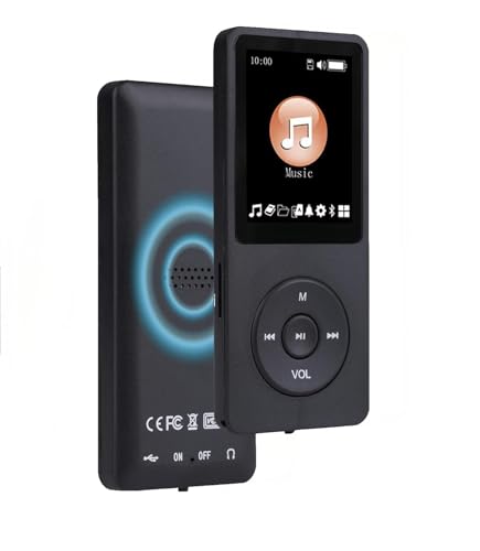 128GB MP3 Player with Bluetooth - Portable Music Player for Kids - with Built-in HD Speaker, Voice Recorder, HiFi Sound, E-Book (Included Earphones)