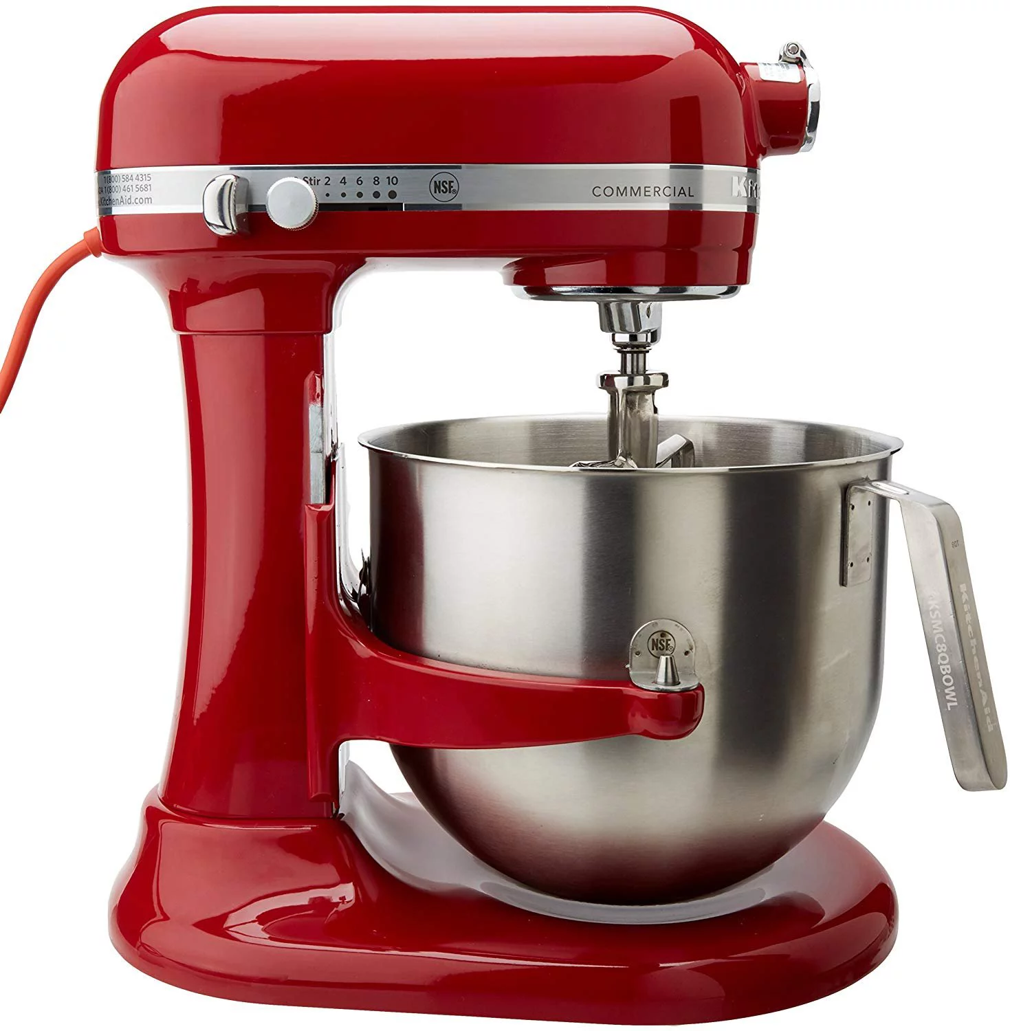 KitchenAid NSF Certified Commercial Series 8 Quart Bowl Lift Stand Mixer,