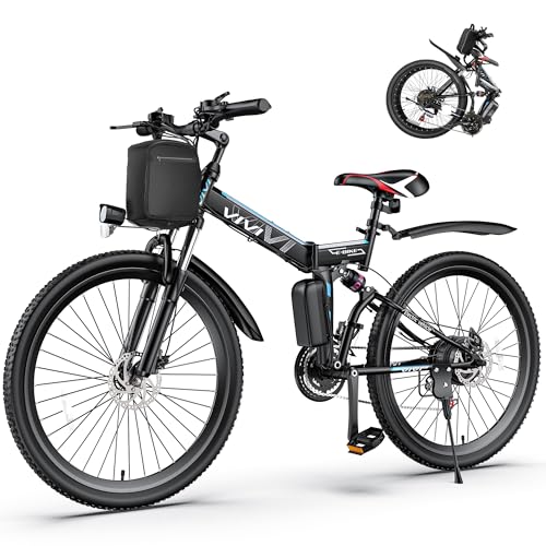 Vivi Electric Bike for Adults 750W Peak Folding Electric Mountain Bike 26'' Commuter Ebike 22MPH Adult Electric Bicycles with Removable Battery, LCD Display, Dual Shock Absorber, UL 2849 Certified
