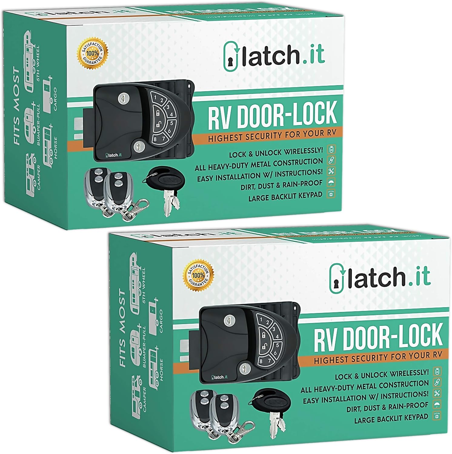 Rv Keyless Entry Door Lock | 2021 RV Lock Keyless Entry | 100% Metal Rv Door Lock w/ 2 Fobs and Backlit Keypad | Protective Gasket, Screwdriver & 2 Keys | Will Only Fit 2.75