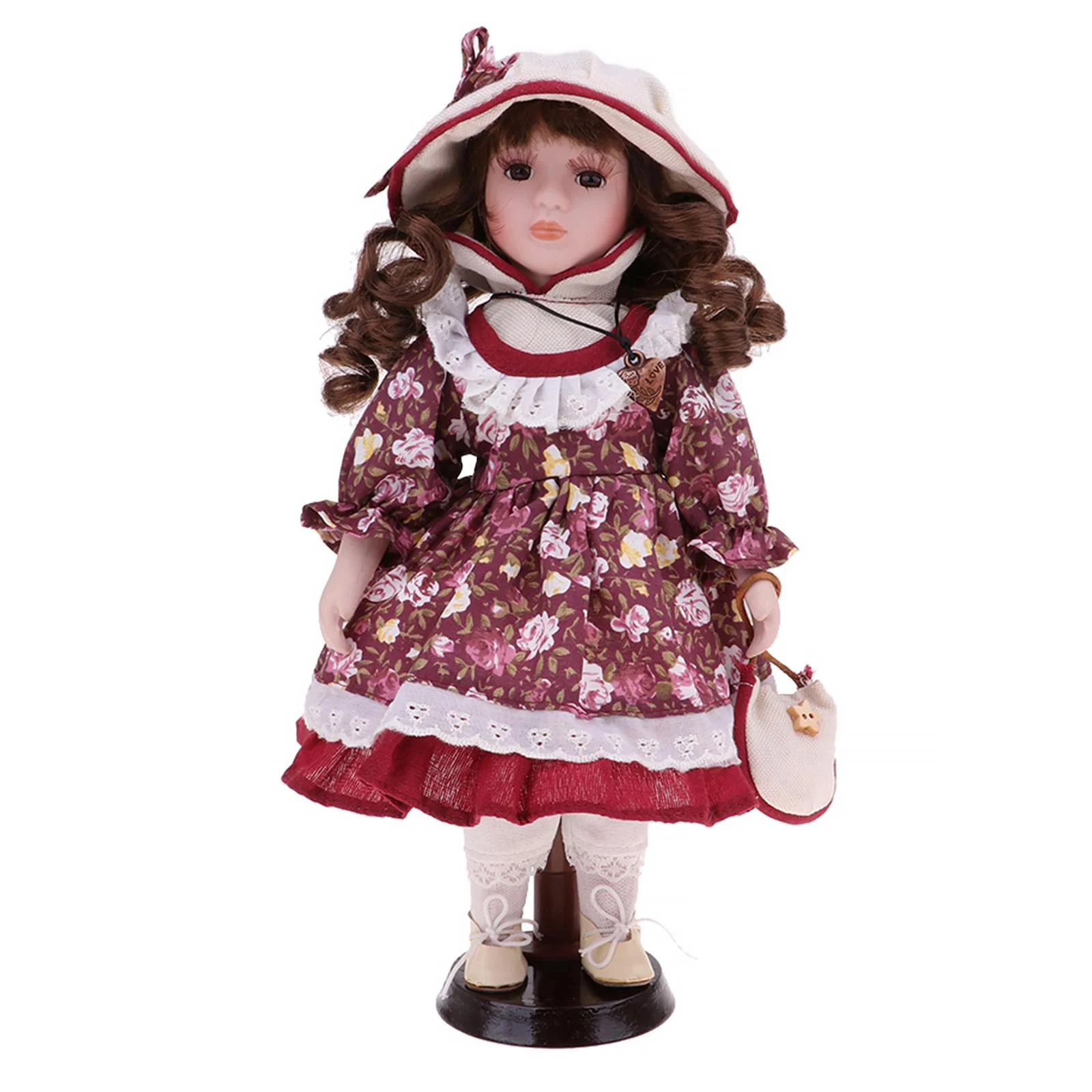 30cm Porcelain Doll Style Dress Suit, Standing Girl Doll, Valentine Gift, Desk Table Ornaments