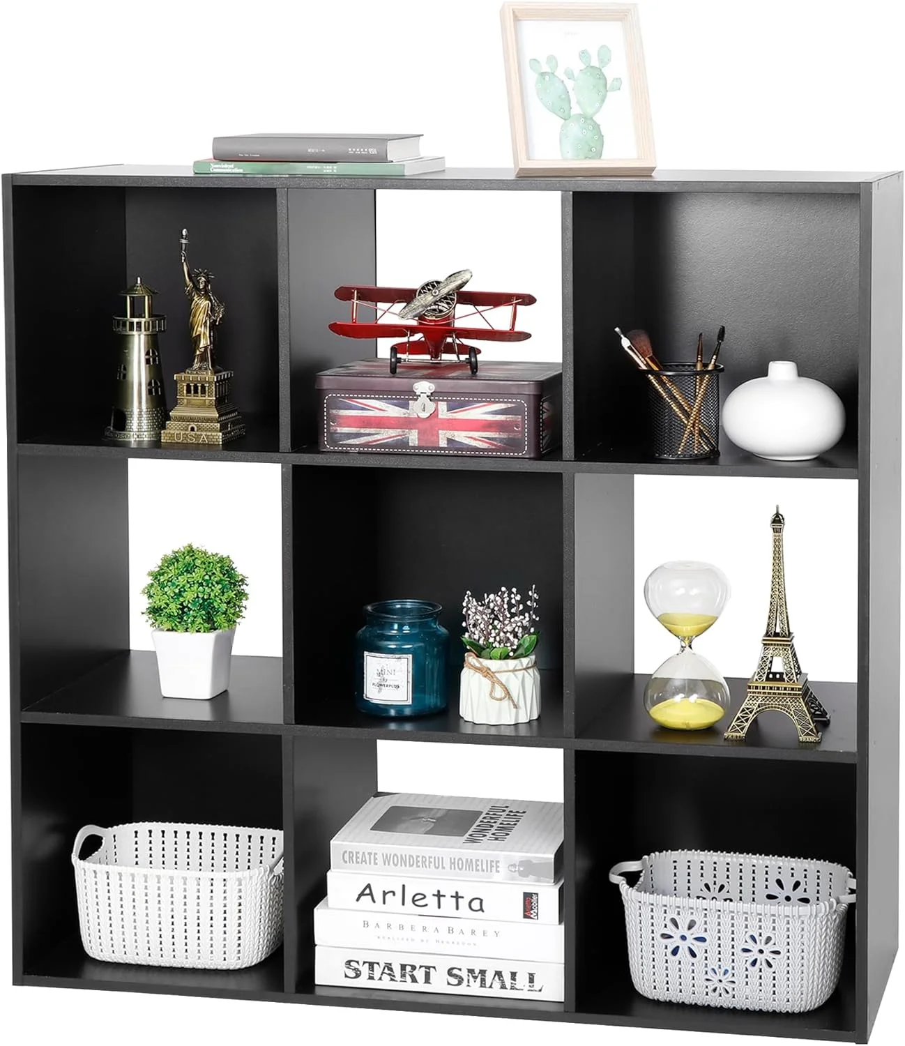 3-Tier Storage Shelves With Removable Back Panels, Wooden Opening Bookshelves For Living Room, Home Office, Bedroom, Dark Brown - Curated Treasures Market