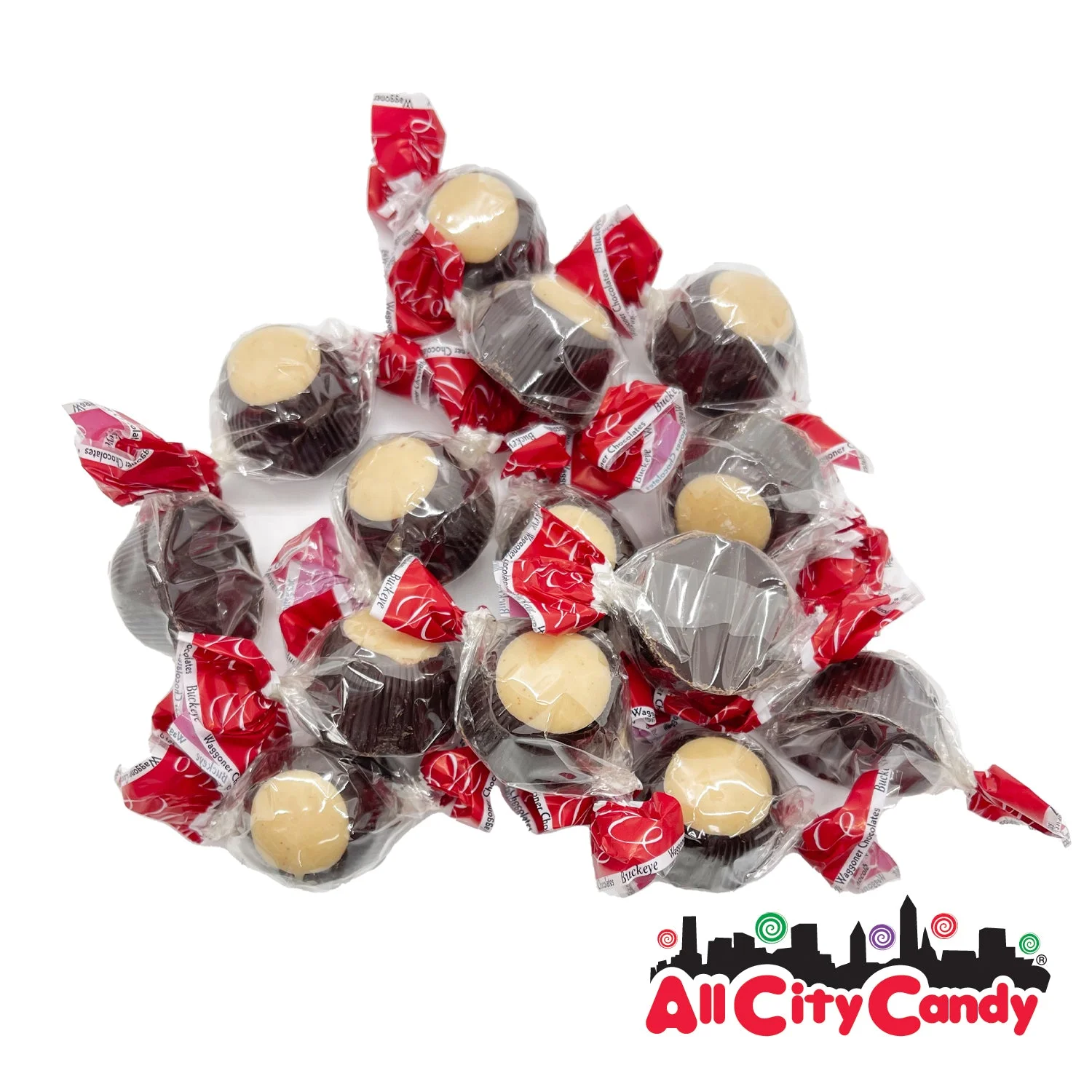 Ohio Made Waggoner Dark Chocolate & Peanut Butter Buckeye Candy Bulk Bags