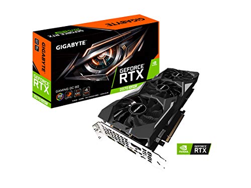 Gigabyte GV-N207SGAMING OC-8GD GeForce RTX 2070 Super Gaming OC 8G Graphics Card, 3X Windforce Fans, 8GB 256-Bit GDDR6, Video Card