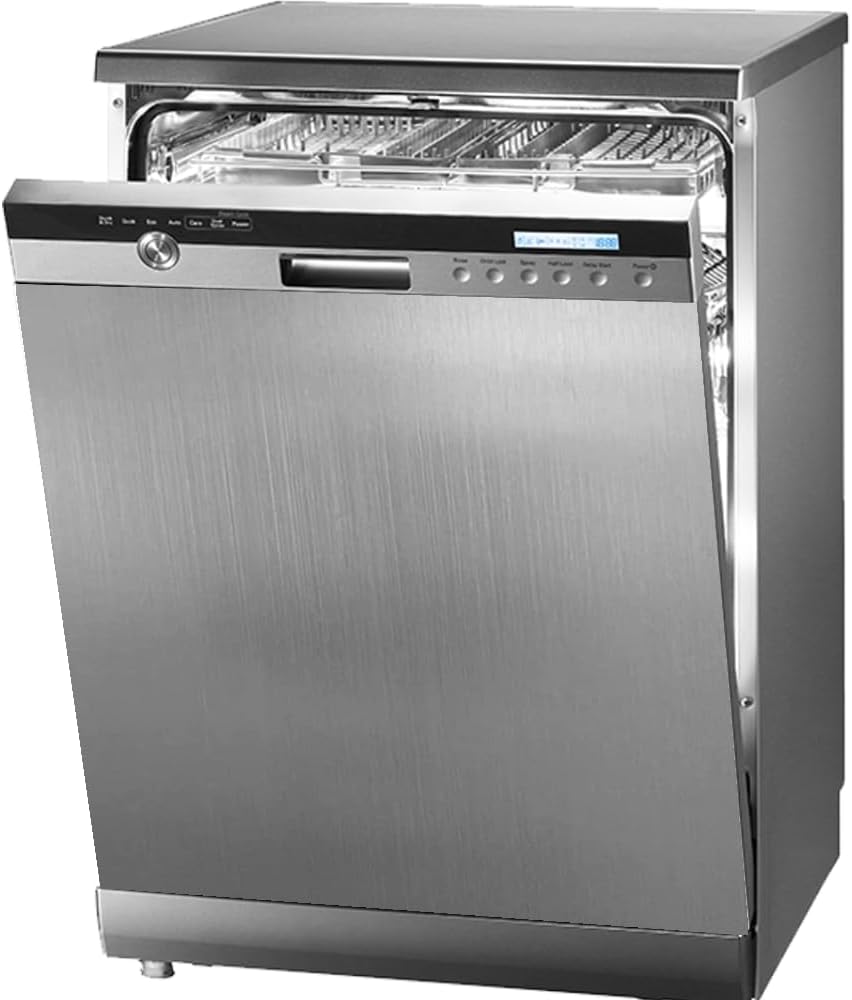 Instant Stainless Steel Magnetic Dishwasher Cover, Reusable Decal for Front Panel, Dishwasher Magnet Cover, Appliance Wrap Skin, 23.5” x 26”