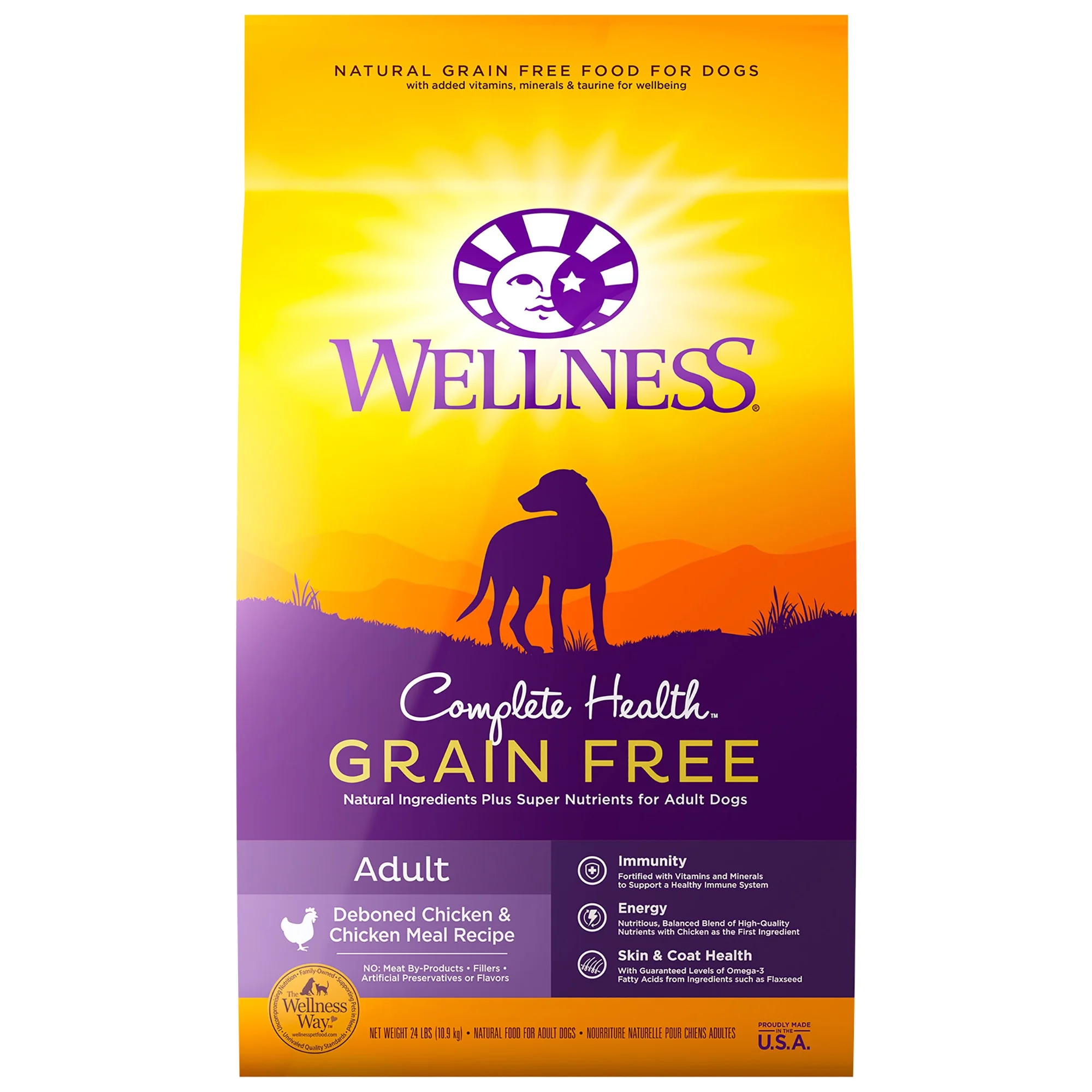 Wellness Complete Health Natural Grain Free Dry Dog Food, Chicken, 24-Pound Bag