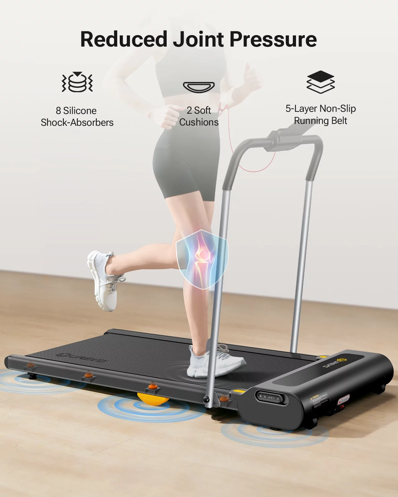 UREVO 2 in 1 Under Desks Treadmill, 5HIIT Modes Folding Treadmill with Smart Rotary Console 2.5HP 265 lbs for Home Office Gym - Radiant Selections