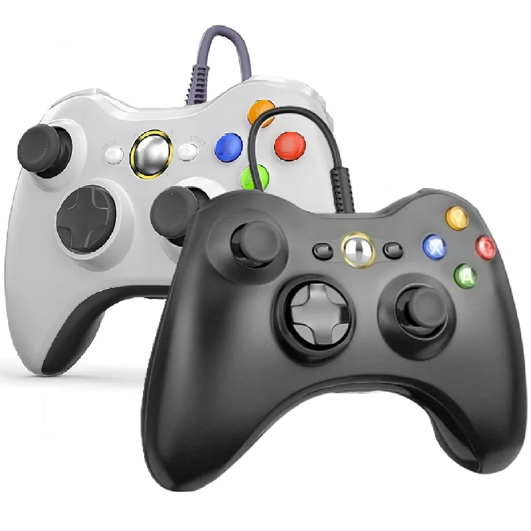 Restored Xbox 360 S 4GB Game Console Black with 2 Retrofam Black and White Game Controllers (Refurbished)