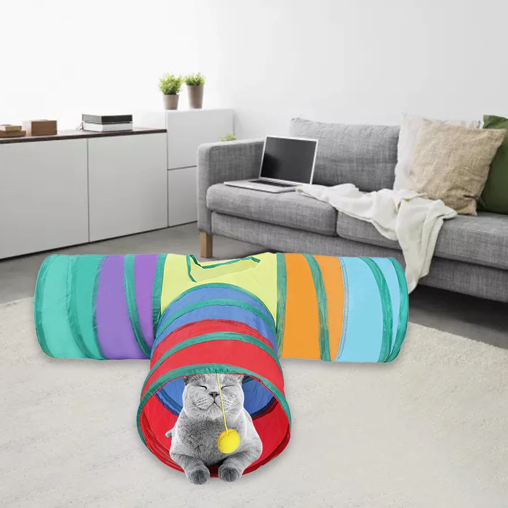 Cat Tunnel - Toy - Cats - 3 Tunnels for Cat Tube - Collapsible Pet Tunnel - Small Animals Pet Supplies