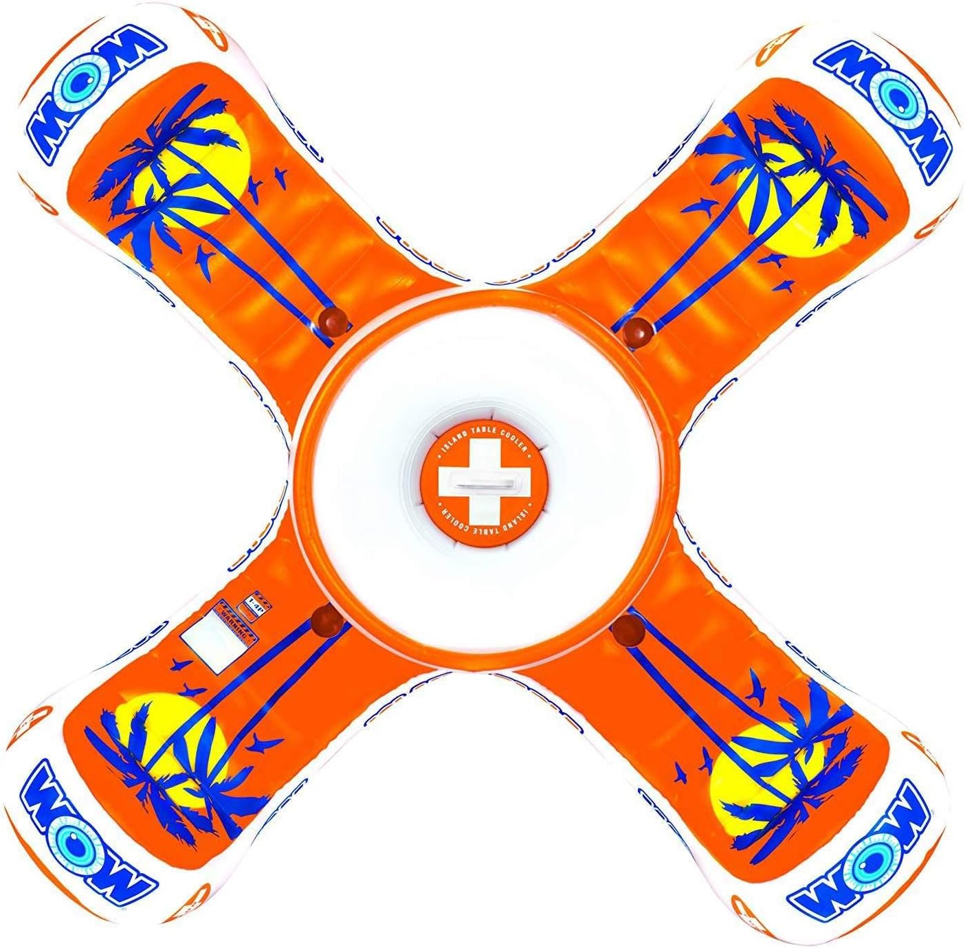 WOW Sports - Inflatable Table Floating Island - Pool Float For 4 People & Built-In Cooler