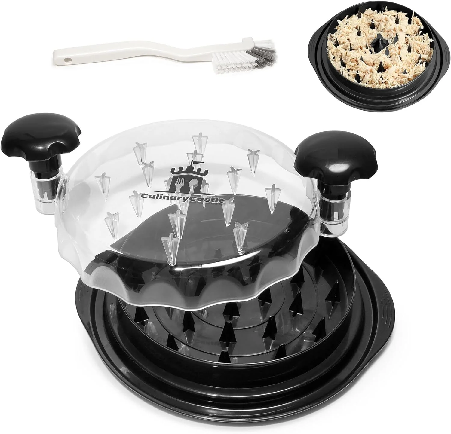 CulinaryCastle Chicken Shredder, Visible Chicken Breast Shredder Tool Twist (Black)