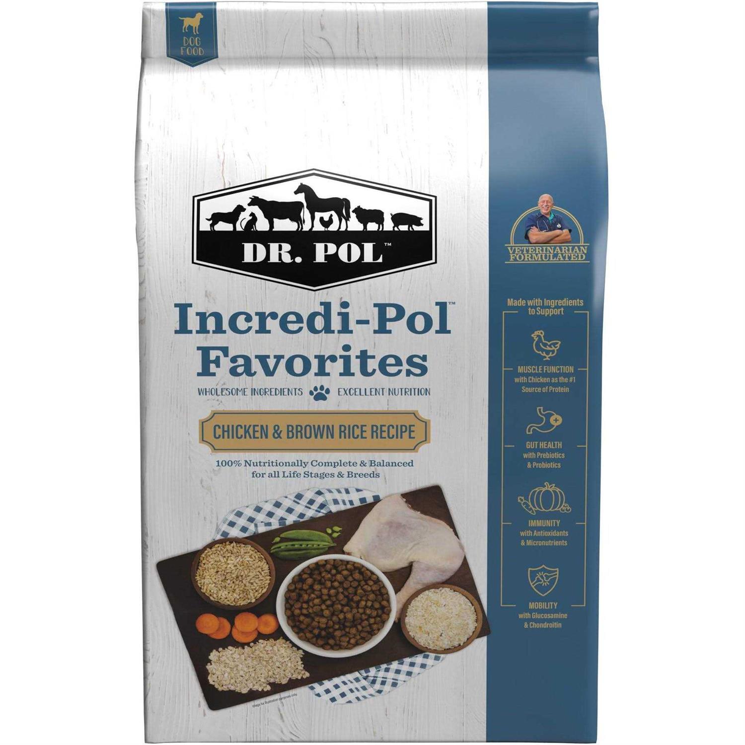 Dr. Pol Incredi-Pol Favorites Chicken & Brown Rice Dog Food - Pet Supplies online store