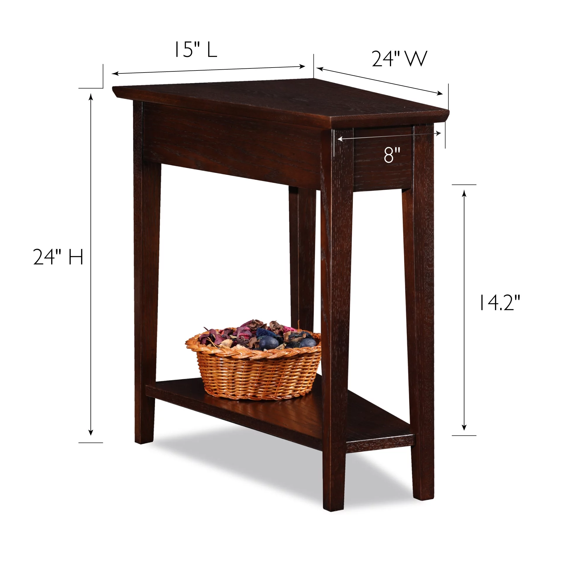Compact Recliner Wedge Table in Chocolate Oak