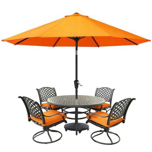 MASTERCANOPY Patio Umbrella for Outdoor Market Table -8 Ribs (9FT, Light Gray)
