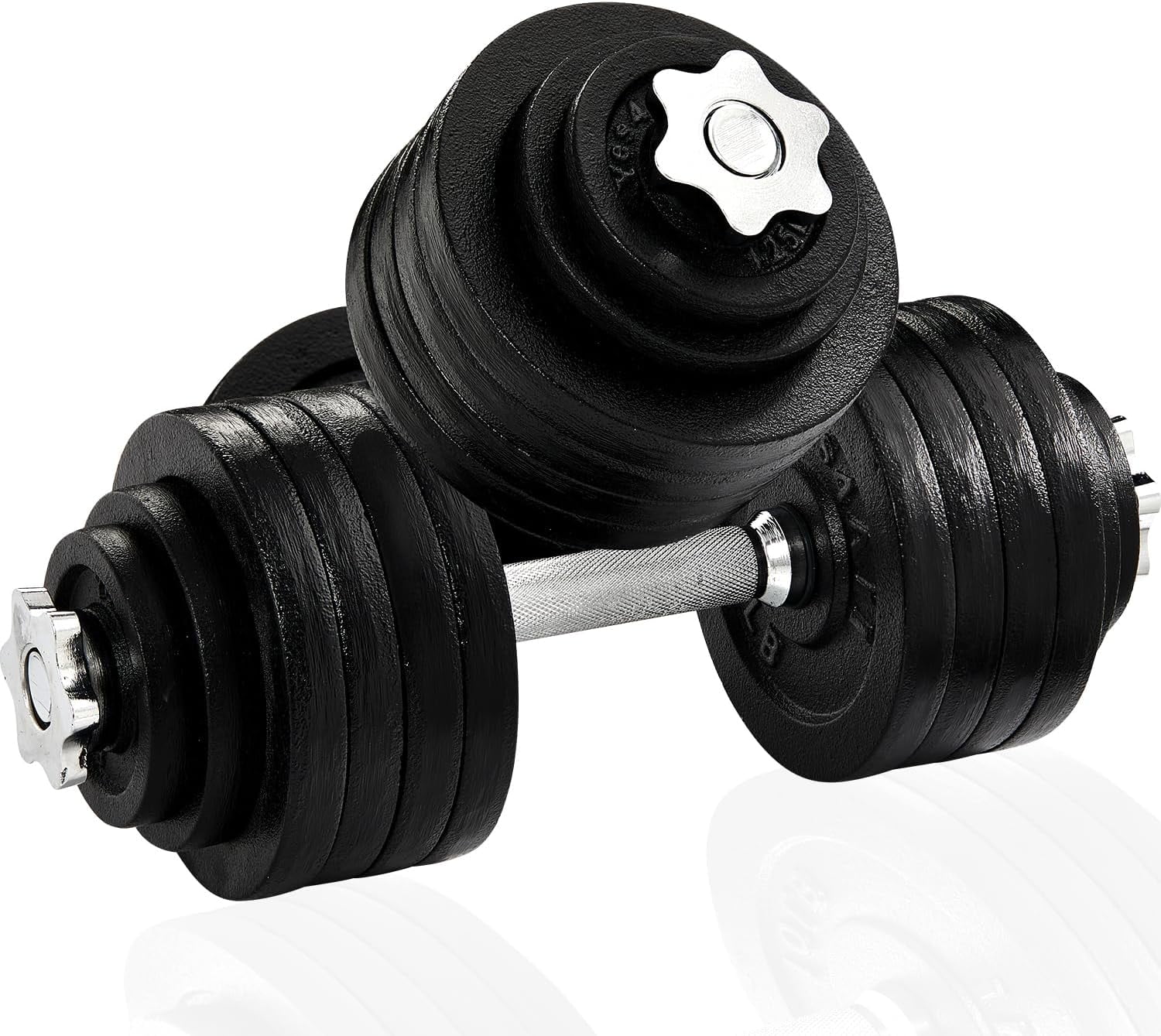 Yes4All 105 lbs Adjustable Dumbbell Weight Set For Home Gym, Cast Iron Dumbbell, Pair