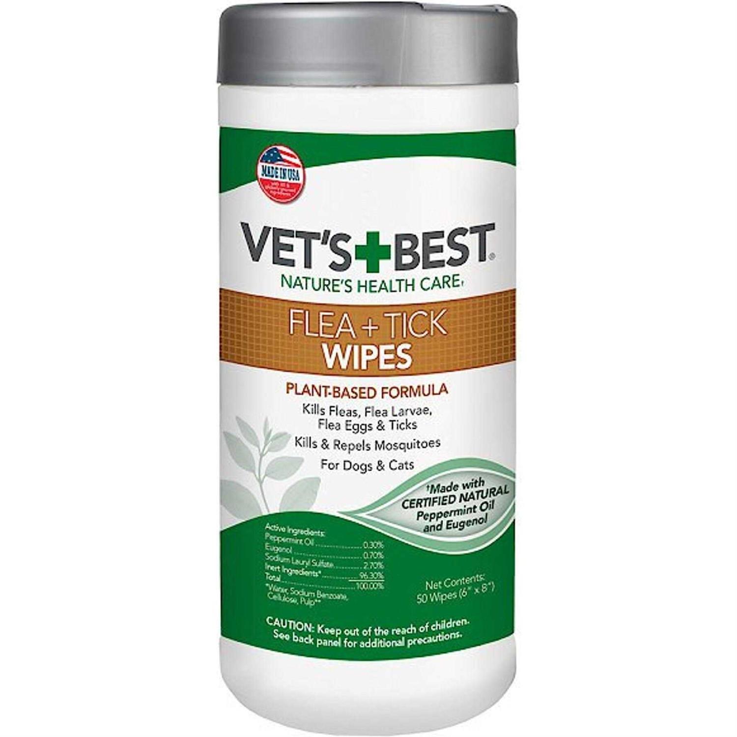Vet's Best Flea and Tick Wipes for Dogs & Cats - Pet Supplies online store