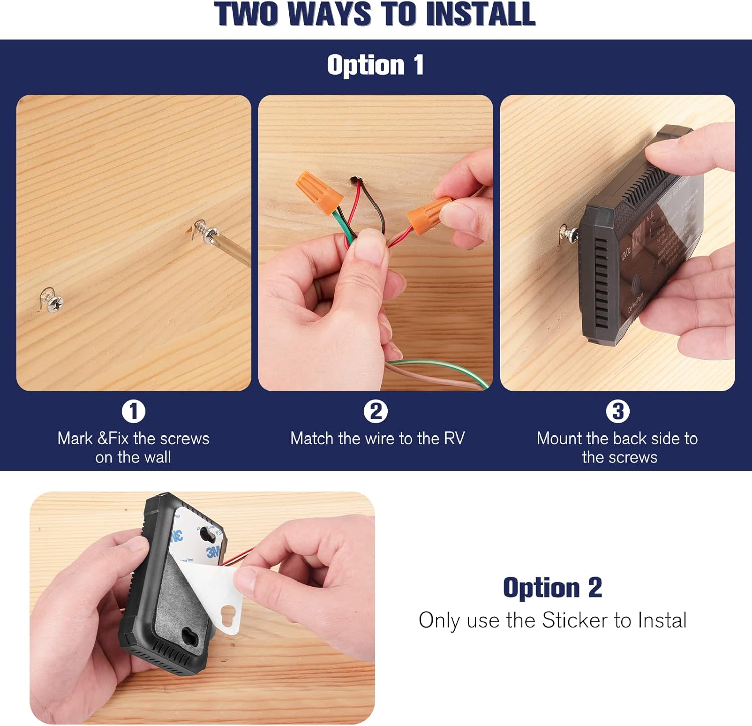 PAULINN RV Propane Gas Detector, 12V High Sensitivity Propane Alarm Leak Detection with LCD Display and 85dB Loud Alarm for RV Camper Trailer Home Kitchen, Black