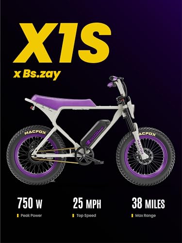 MACFOX Electric Bike for Adults - Peak 750W, 25MPH High-Speed Commuter Ebike, 30 Mile Range, 20