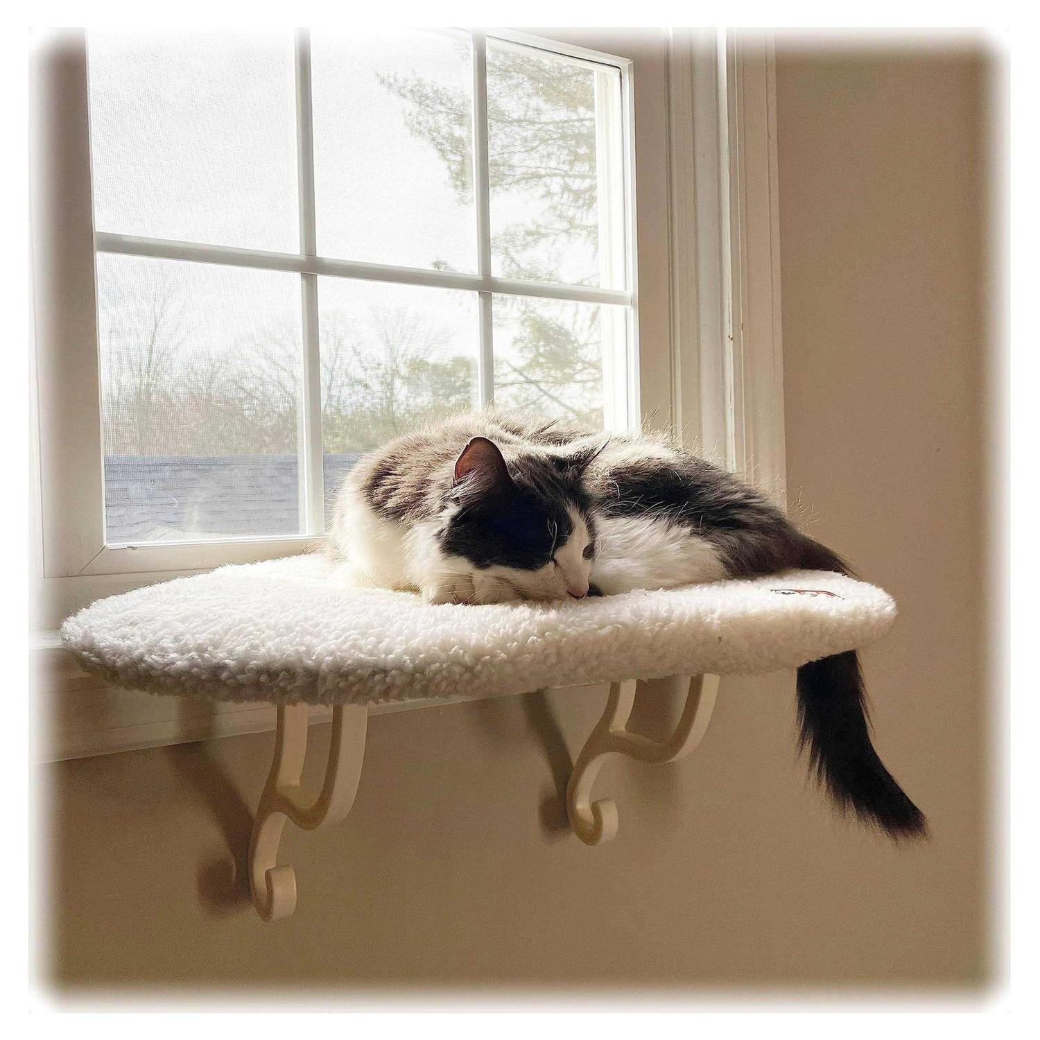 K&H Pet Products Kitty Sill Cat Window Hammock Perch Unheated Soft Fleece 14 X 24 Inches - Pet Supplies online store