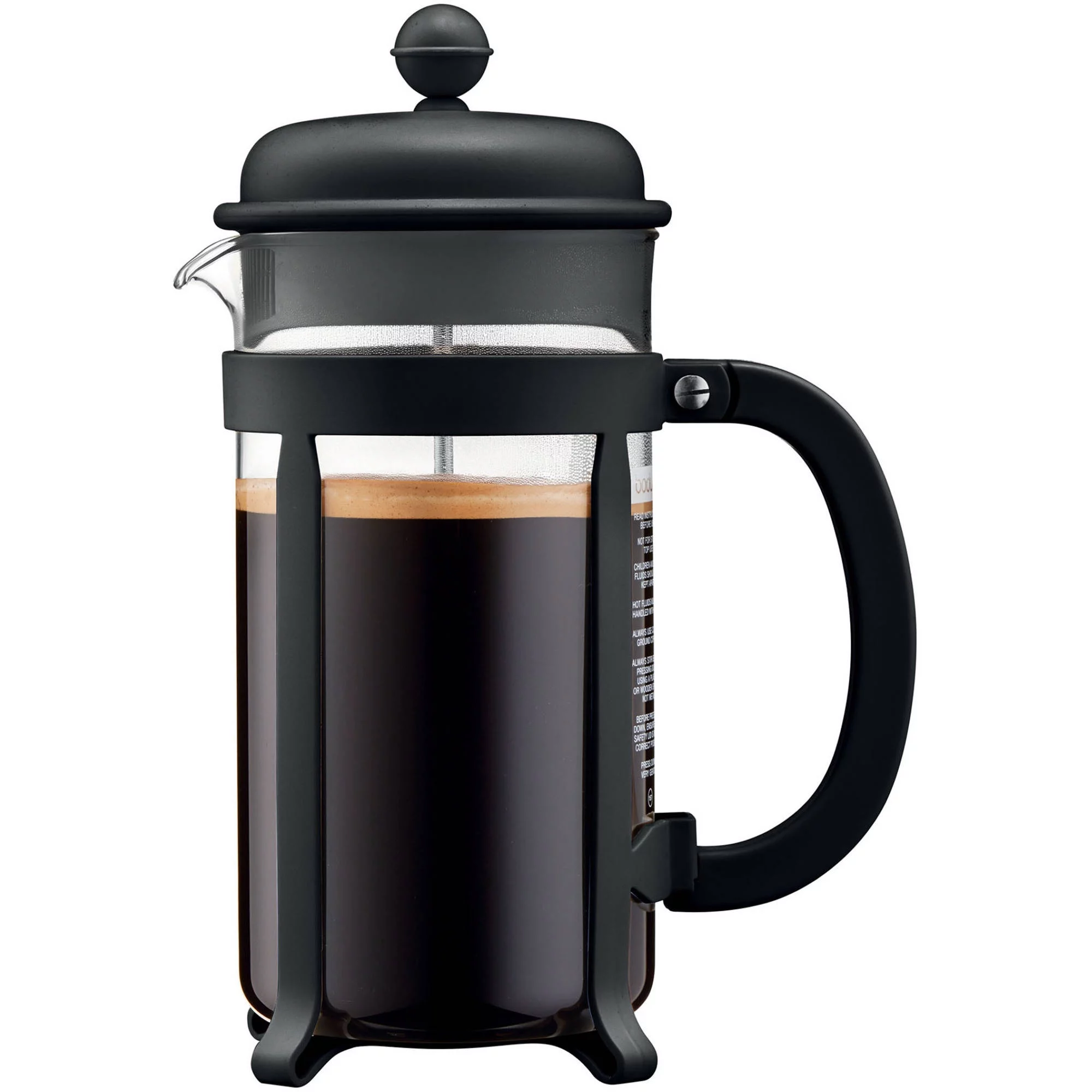 BODUM Java French Press Coffee Maker with Borosilicate Glass Carafe, 34 Ounce, Black