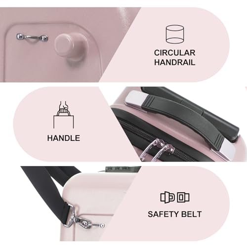 22 inch Kids Ride On Luggage with Safety Belt,Tollder Luggage with Spinner wheels and Luggage Cover (Yellow)