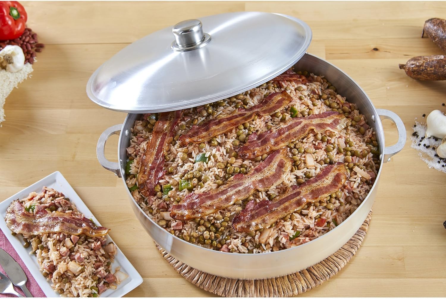 IMUSA USA, Silver Traditional Caldero with Lid 7.5-Quart, 6.9