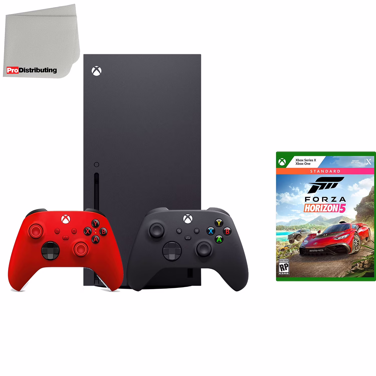Microsoft Xbox Series X 1TB Video Game Console with Extra Wireless Controller - Pulse Red - Forza Horizon 5 Standard Edition and Microfiber Cleaning Cloth
