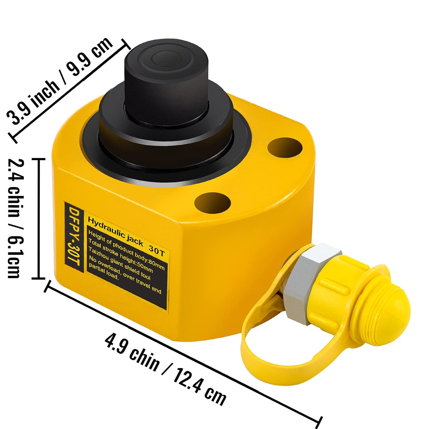 Mophorn 30T 2Inch Stroke Hydraulic Cylinder Jack Solid Multi Stage Low Height Hydraulic Cylinder Jack Ram 50mm Hydraulic Lifting Cylinders or bending, straightening and pulling on trucks, tractors and