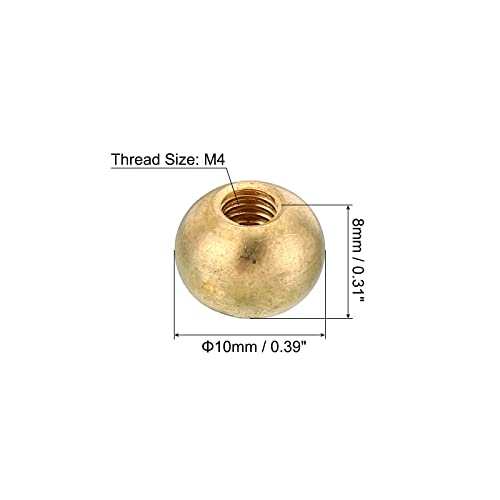 PATIKIL M6x1 Thread Cap Nuts Knob, 5 Pack Brass Ball Lamp Decoration Screw Caps Nut for Furniture Lighting