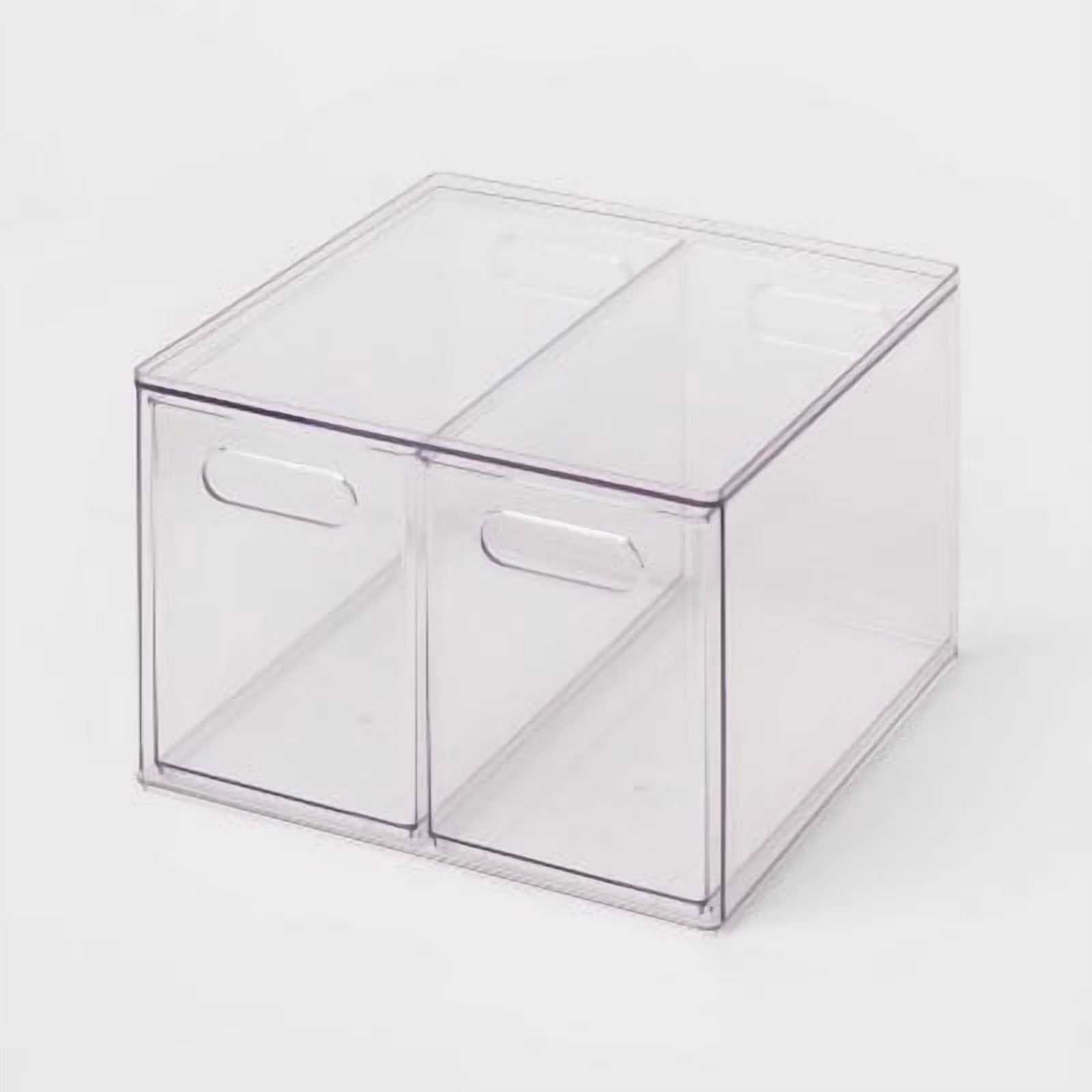 All Purpose 2 Drawer Storage Clear  Acrylic Utility Bins,  1352 Volume,H, 12.6D, 12.2