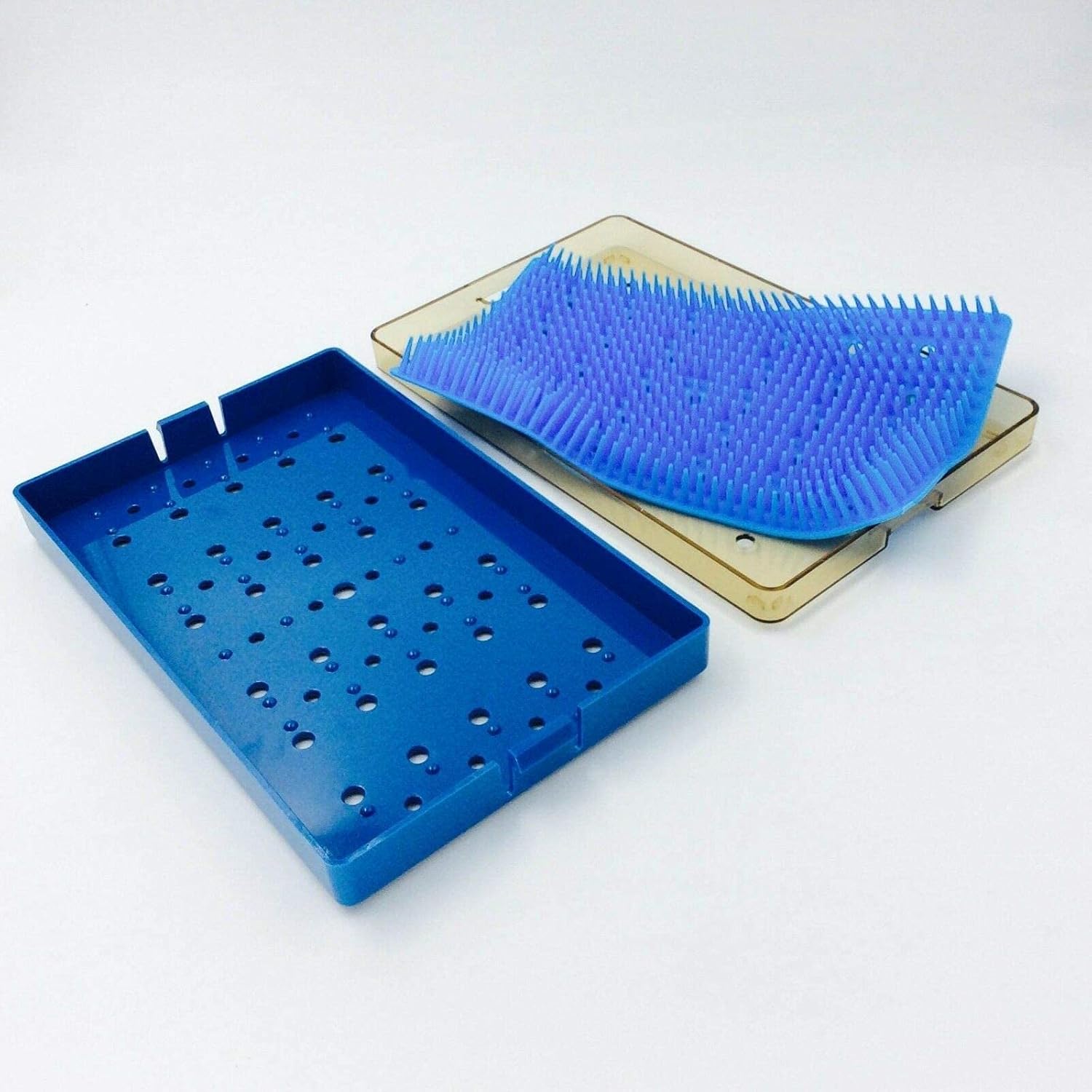Middle sterilization tray with silicon mat ophthalmic eye surgical instrument Pack of 2