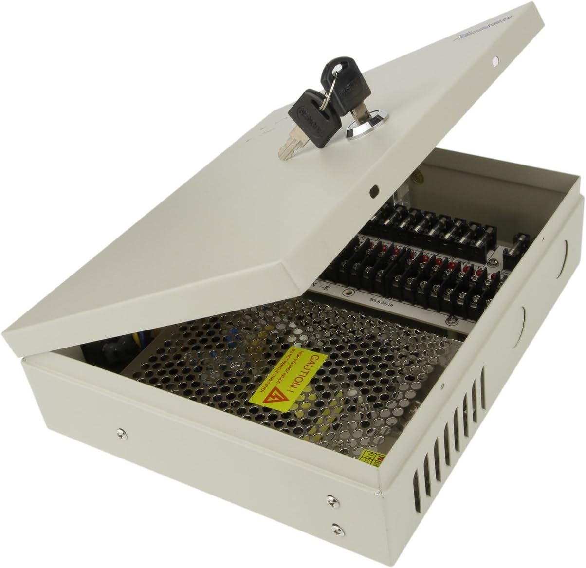 Xenocam 8 Channel Port 12V DC 5 Amp Amper with PTC Fuse Distributed Power Supply Box for CCTV DVR Security System and Camera or Cameras